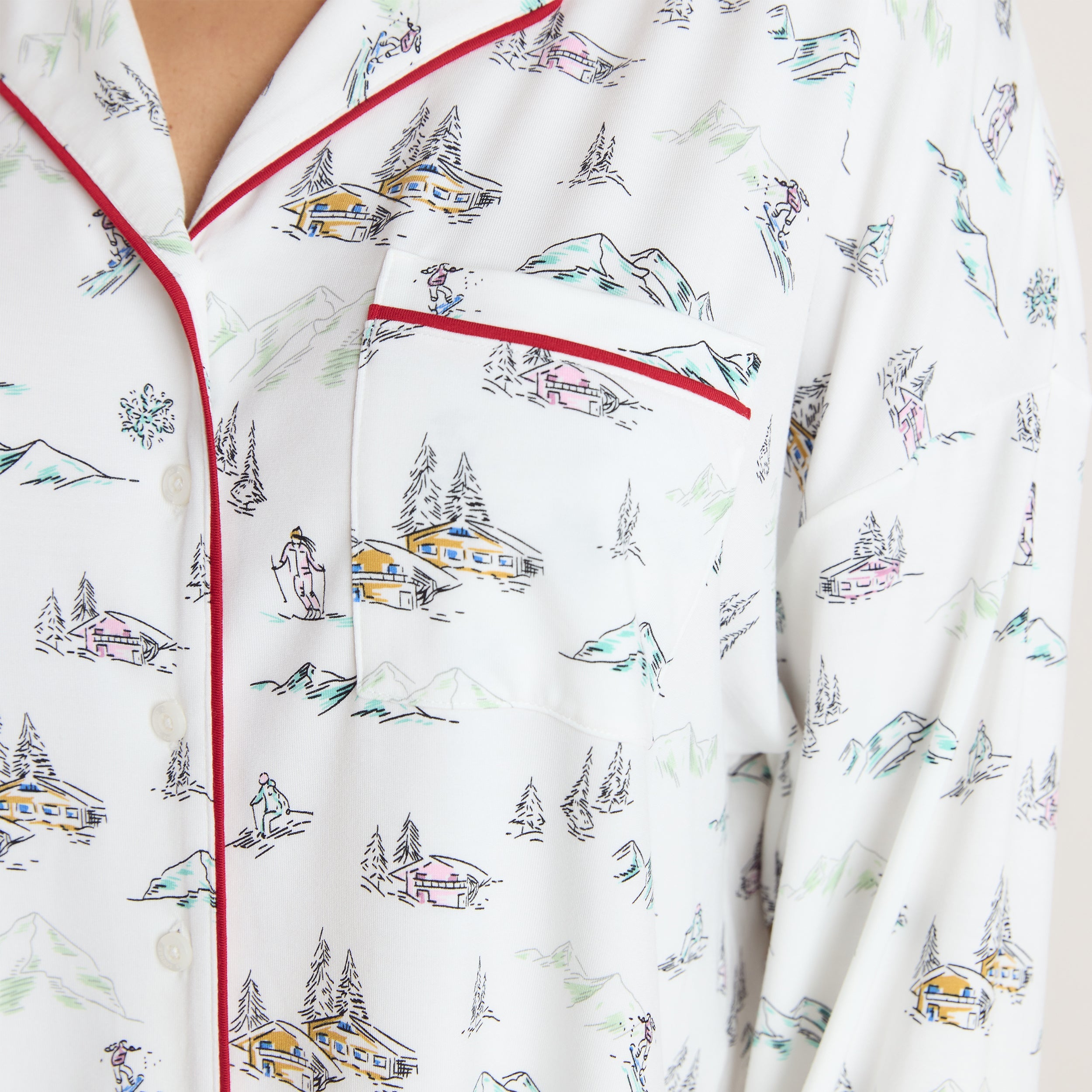 Alpine Dreams Pyjama Shirt - Ski Print