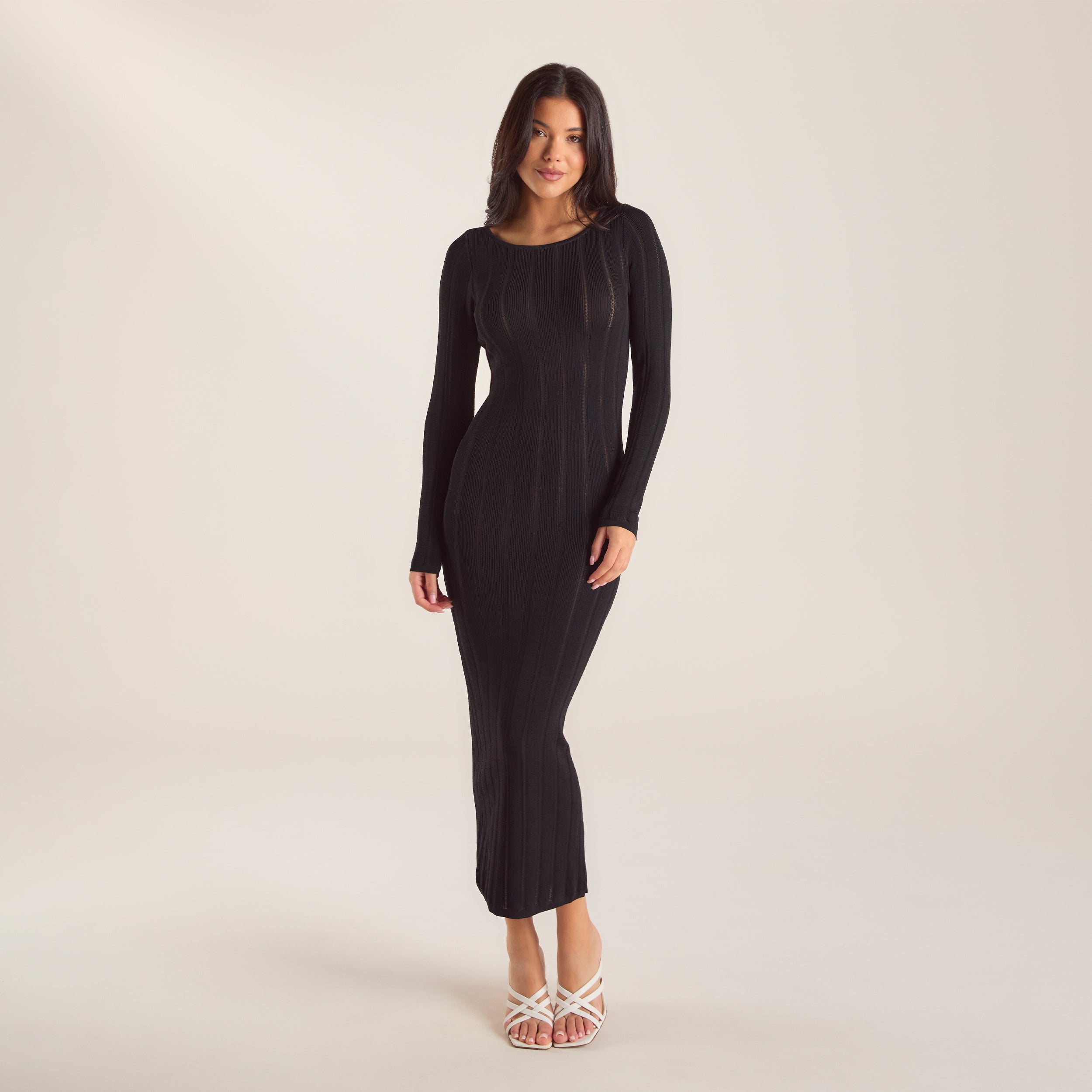 Knitted Maxi Dress - Black