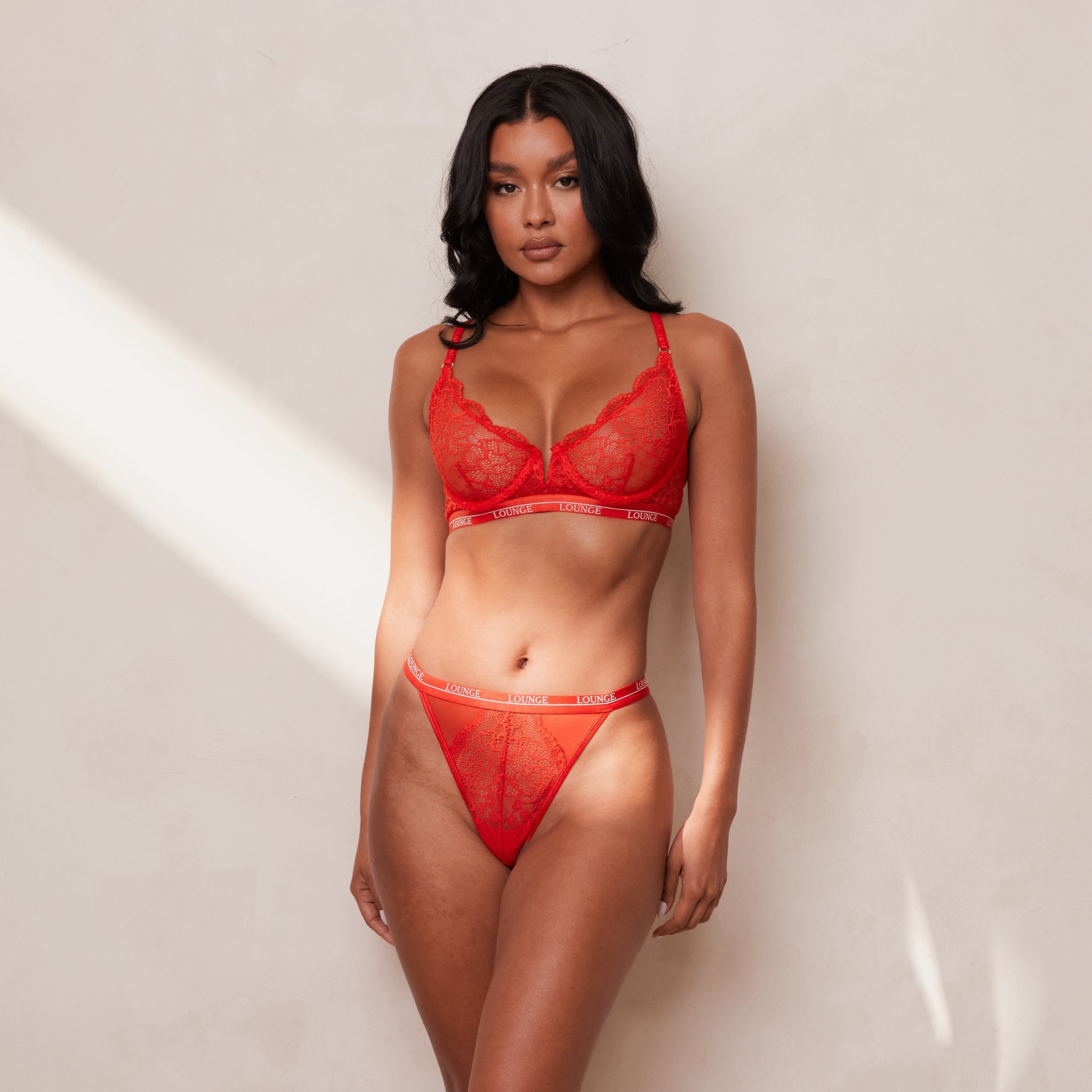 Royal Balcony Bra & Thong Set - Red – Lounge Underwear