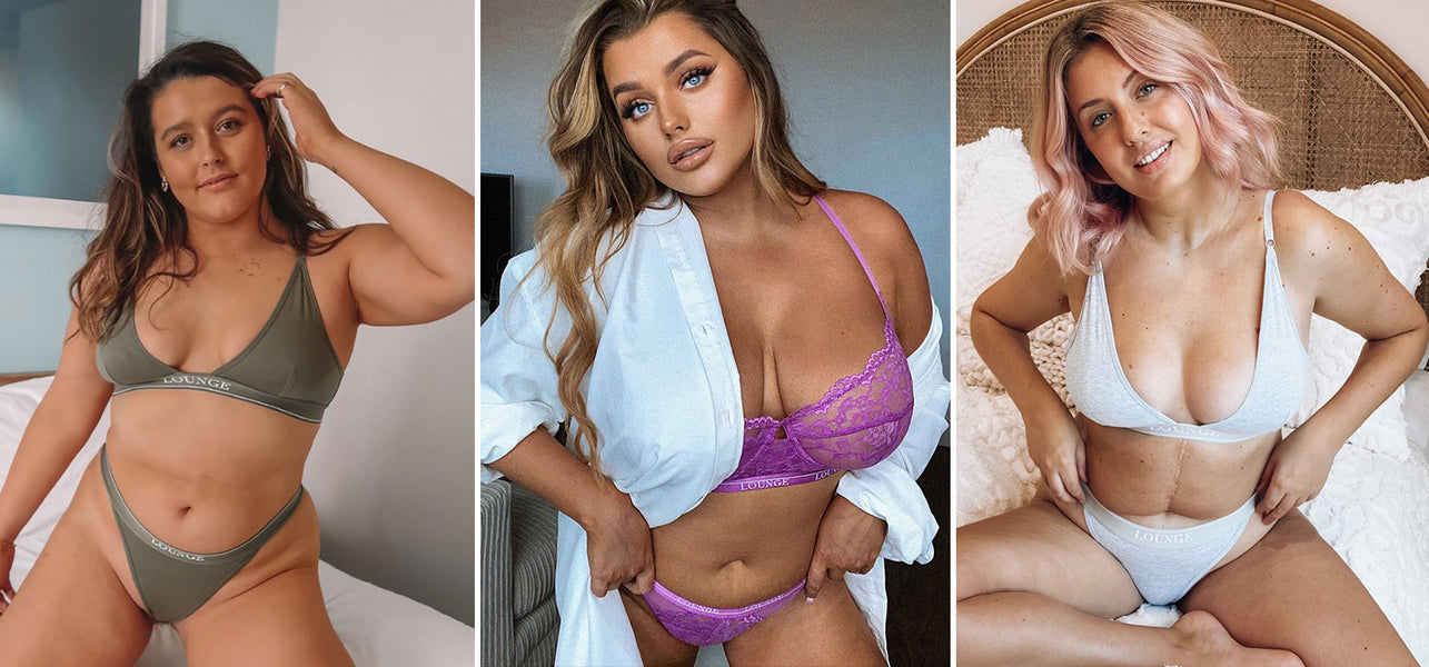 Three female models encouraging body positivity