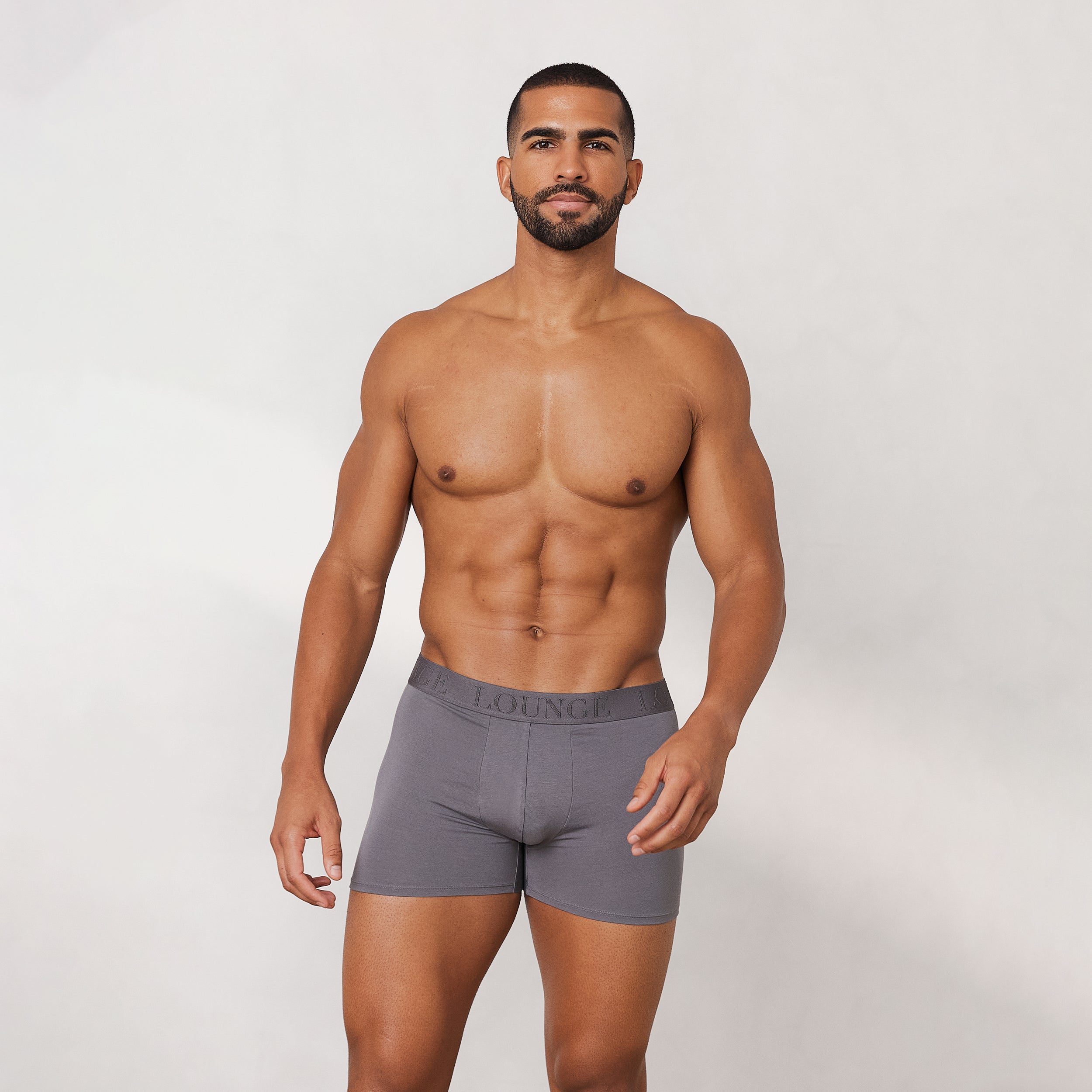 Men s Luxe Boxers 3 Pack Charcoal