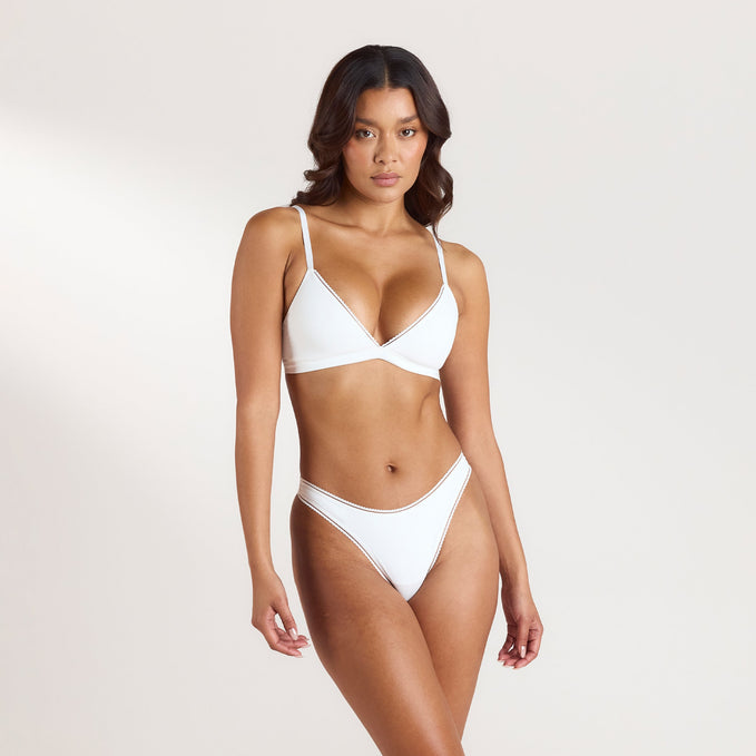 Comfort Triangle Bralette in White