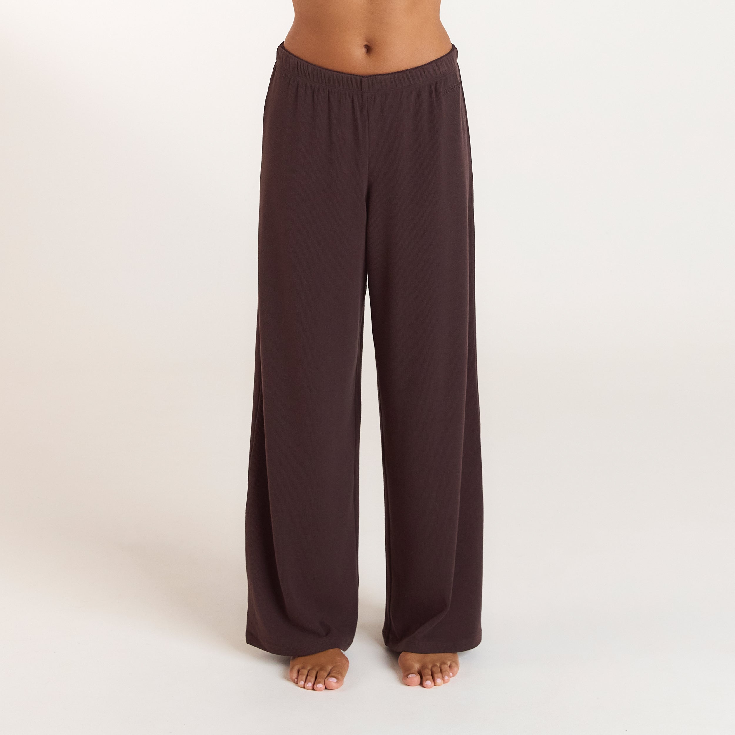 Ribbed Pyjama Bottoms - Dark Chocolate