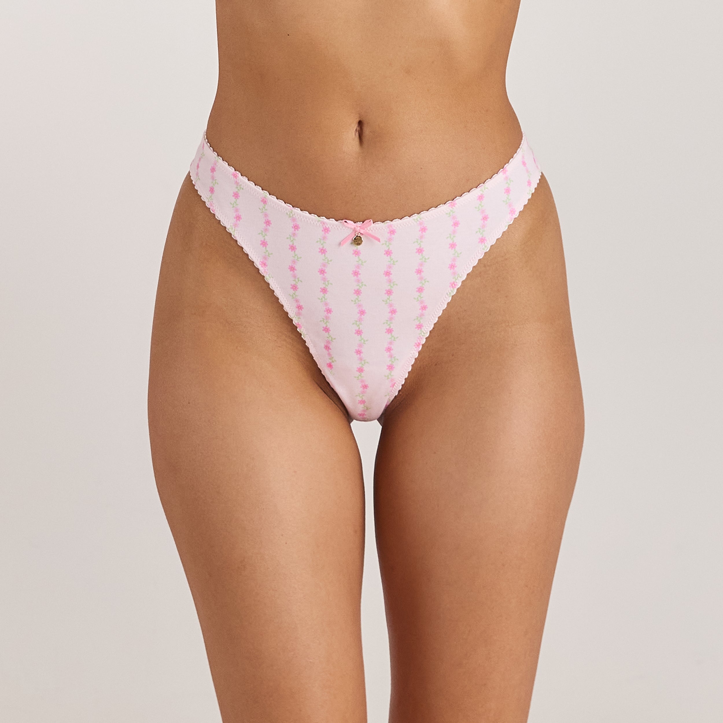 Cotton Kisses Thongs (3-Pack) - Pink Print alternate