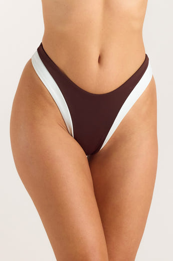 Monaco High-Leg Bikini Thong - Chocolate alternate