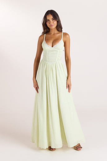 Wired Plunge Maxi Dress - Cream Floral