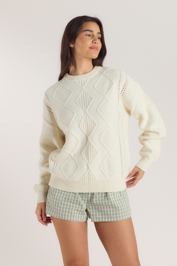 Cable-Knit Jumper - Cream