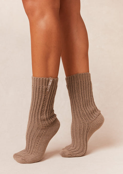 Snooze Knitted Socks - Fawn – Lounge Underwear