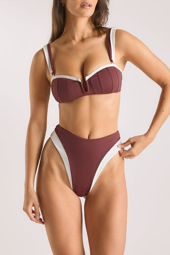 Monaco Bandeau Bikini Top - Plum