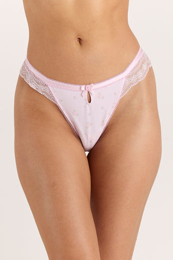 Tulip Thong - Pink Floral