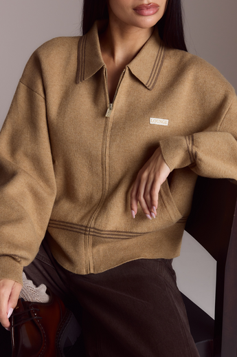 Knitted Jacket - Tan