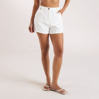 Diamond Devore Denim Shorts - Ivory