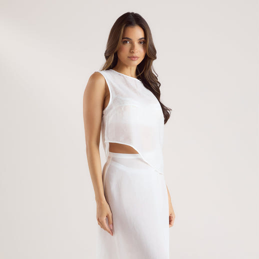 Sheer Tank Top - White