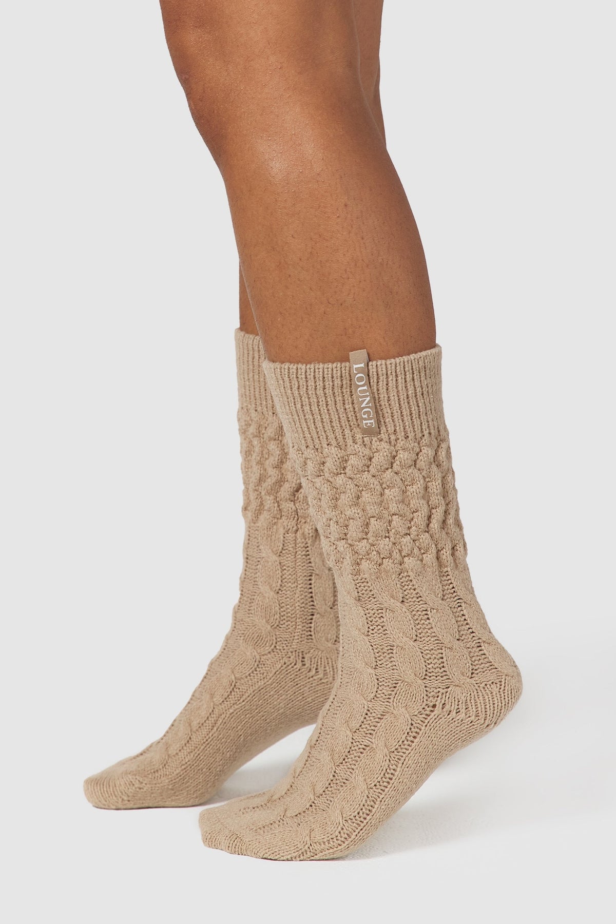 Snug Knitted Socks Mink