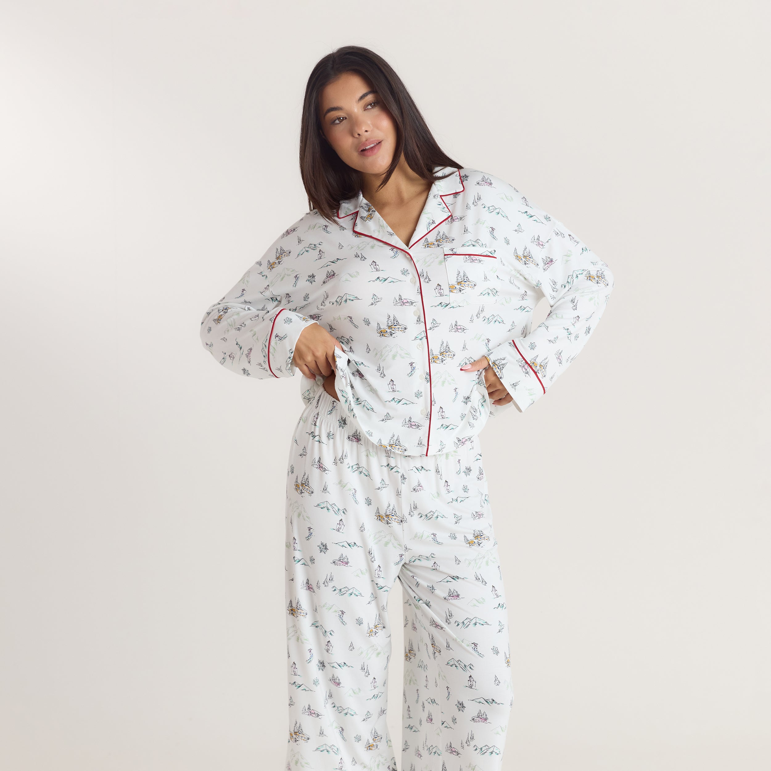 Alpine Dreams Pyjama Shirt | Alpine Dreams Pyjama Shirt - Ski Print