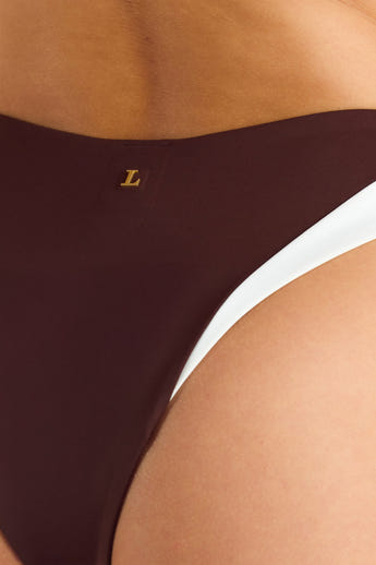 Monaco High-Leg Brazilian Bikini Briefs - Chocolate alternate