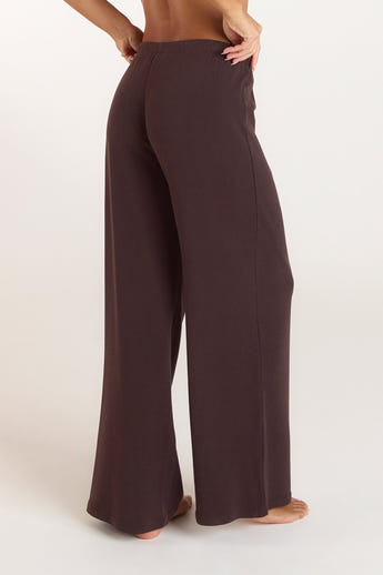 Ribbed Pyjama Bottoms - Dark Chocolate alternate