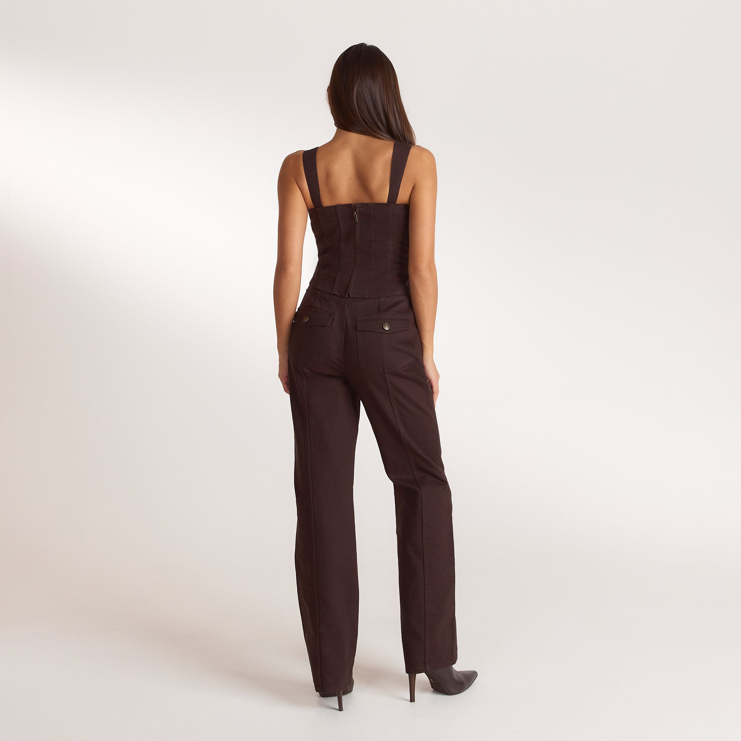Denim Corset Top | Denim Corset Top - Chocolate