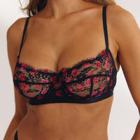 Printed Entice Balcony Bra - Black Floral