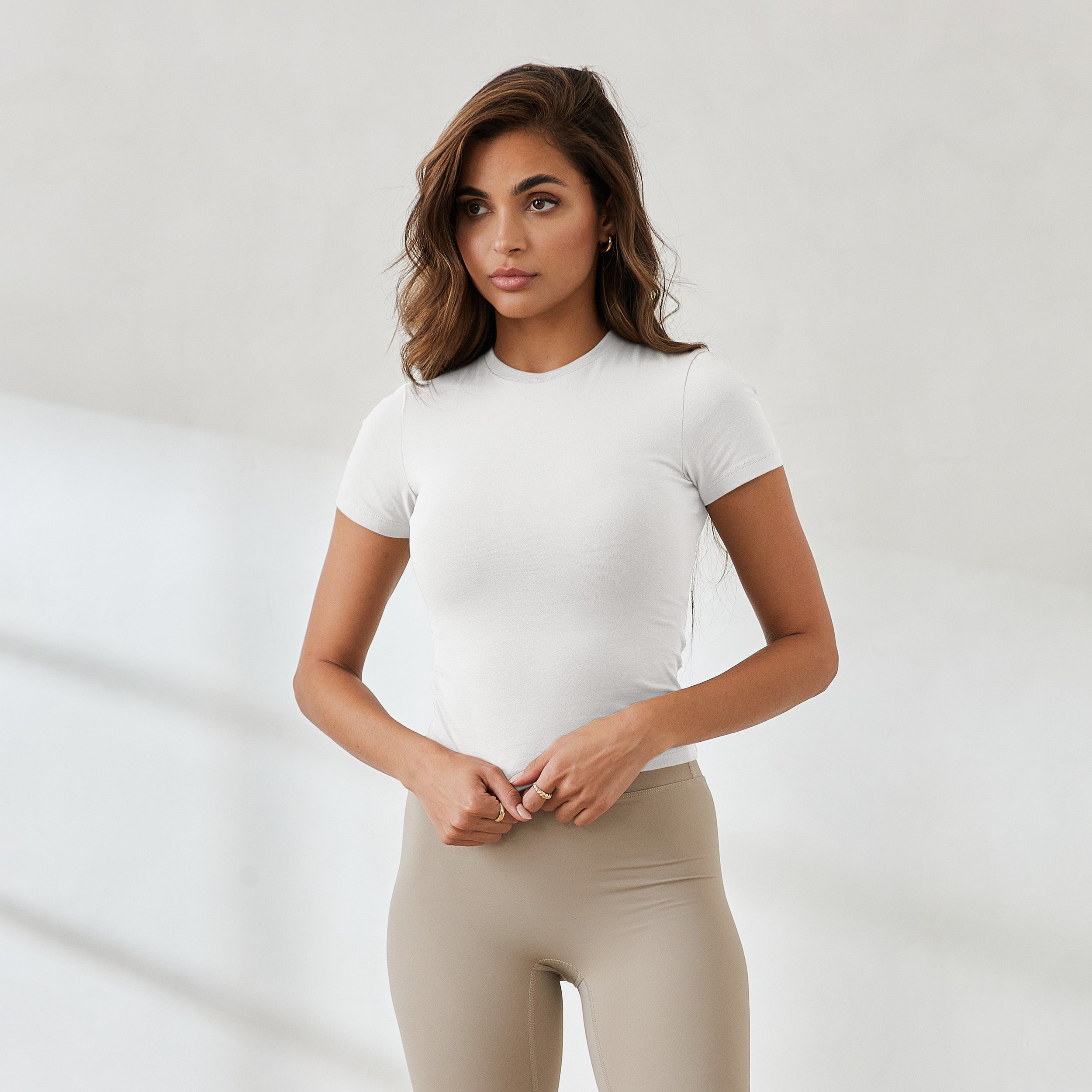 Essential Short Sleeve Fitted T-Shirt White