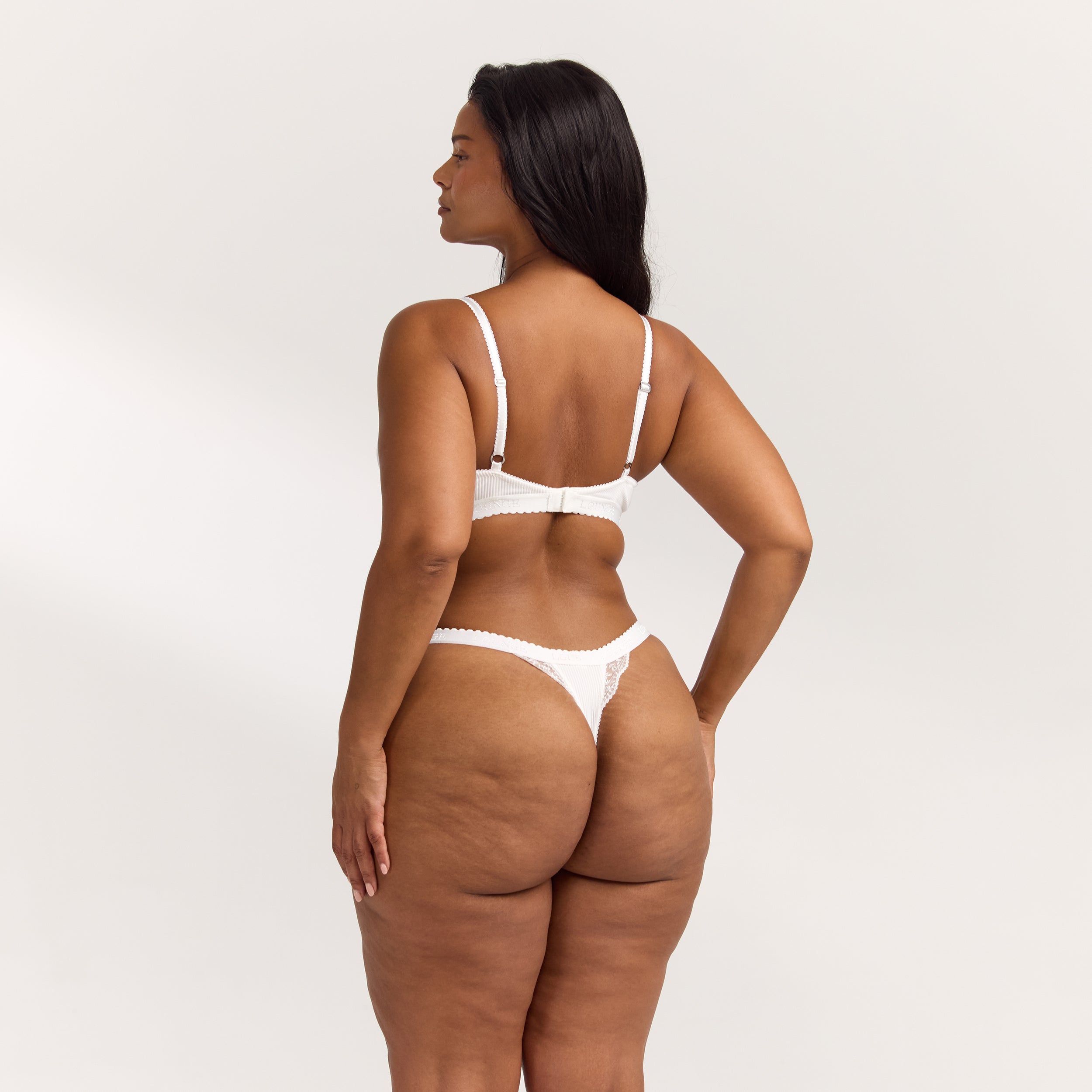 Ribbed Balcony Bra | Ribbed Balcony Bra - White