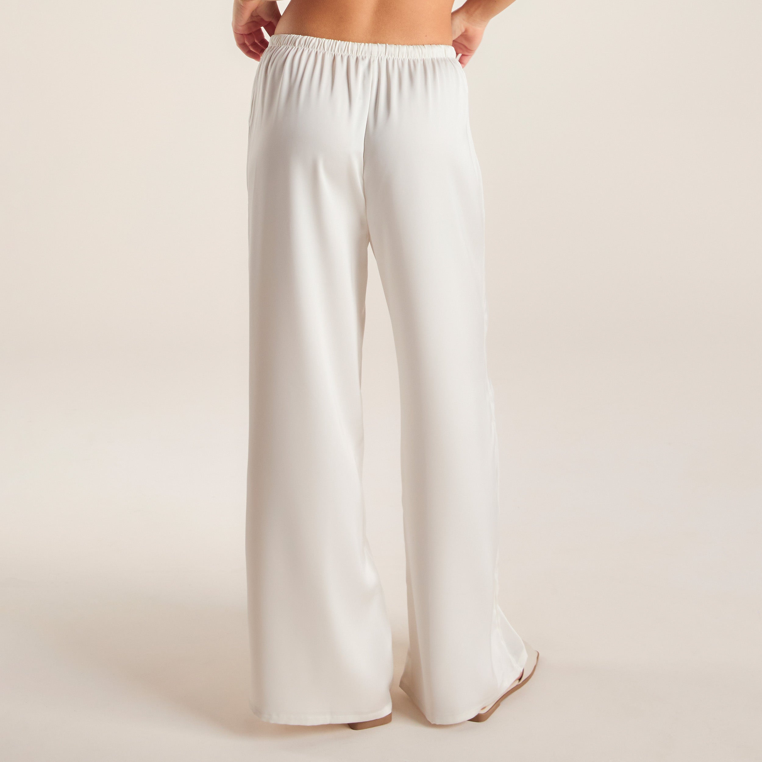Satin Trousers | Satin Trousers - Off White