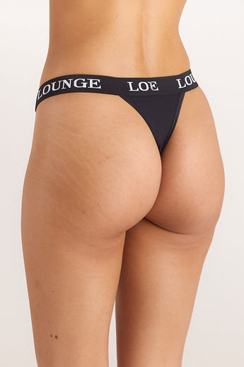 Bamboo Triangle Thong - All Black