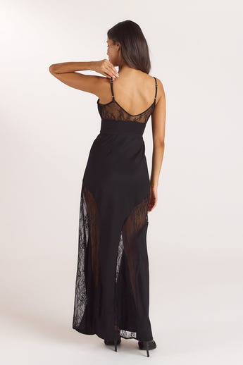Lace Maxi Dress - Black alternate