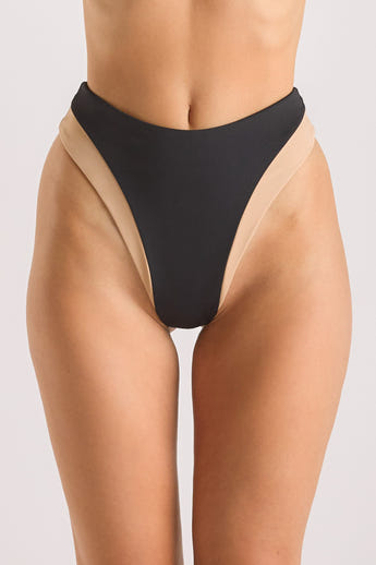 Monaco High-Waisted Bikini Thong - Black alternate