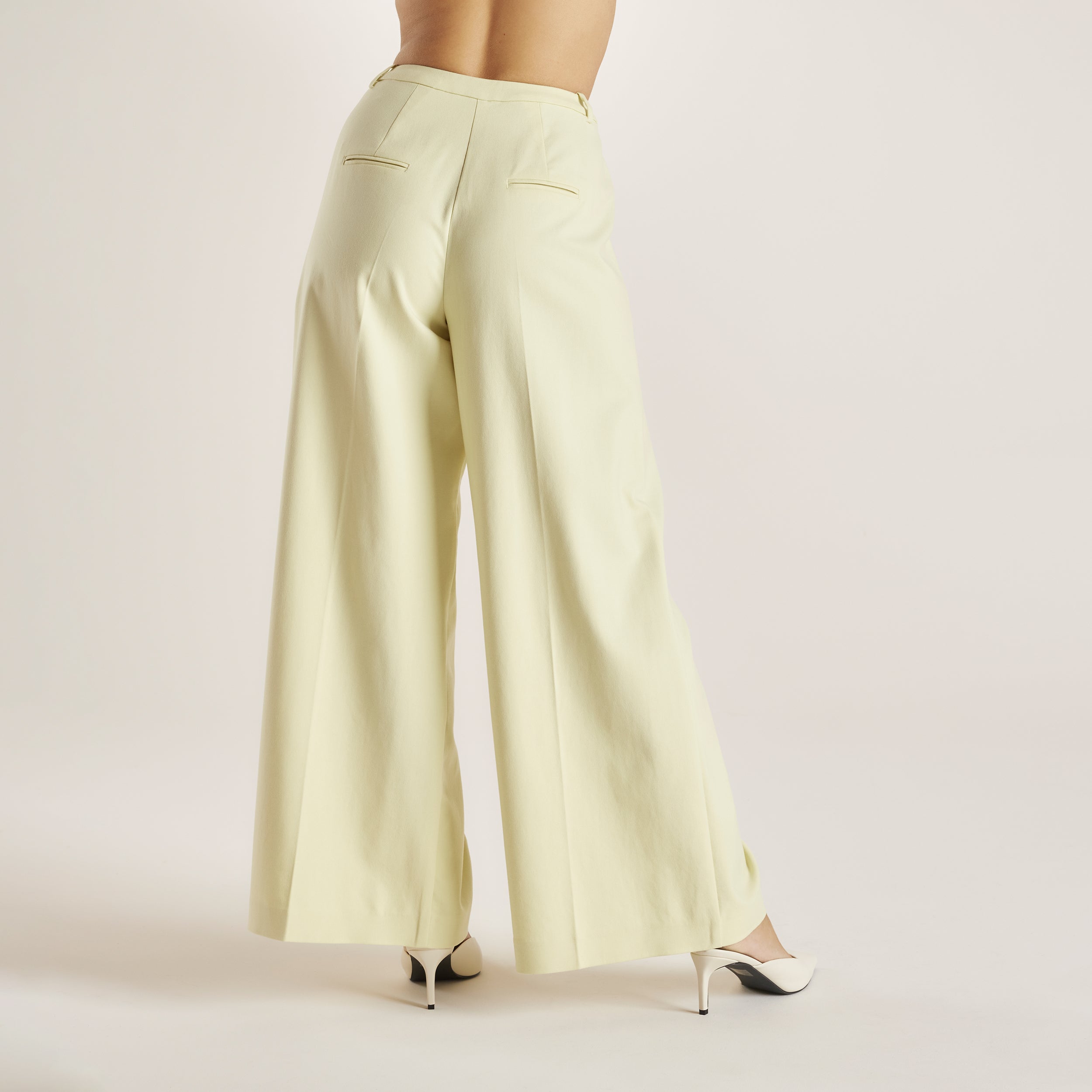 Woven Wide-Leg Trousers | Woven Wide-Leg Trousers - Buttermilk