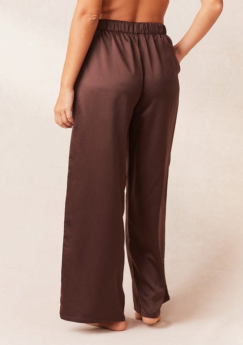 Classic Satin Pyjama Trousers - Chocolate – Lounge Underwear