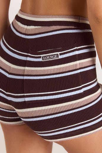 Knitted Shorts - Brown Stripe alternate