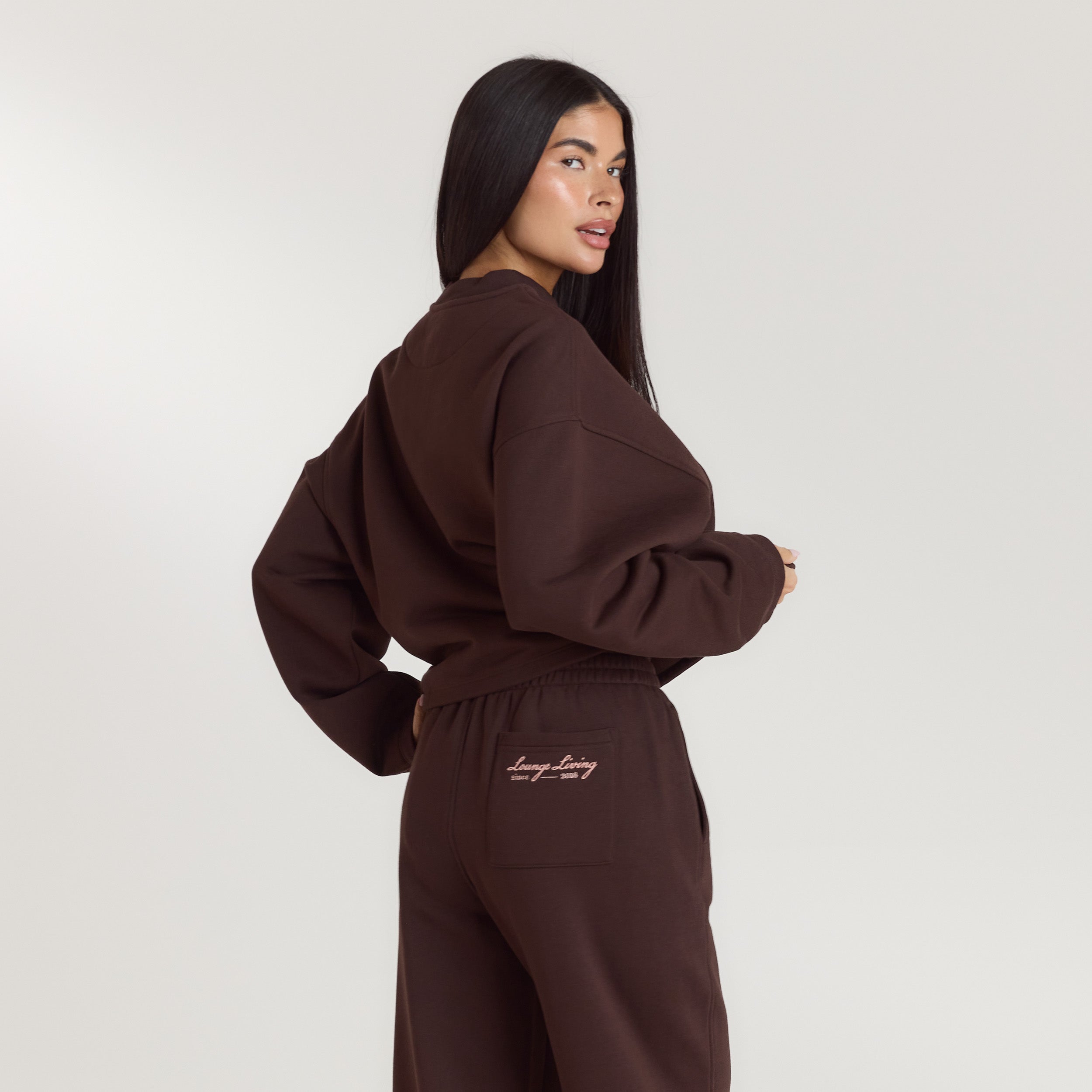 Lounge Living Quarter-Zip Jumper | Lounge Living Quarter-Zip Jumper - Chocolate