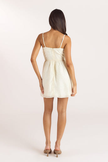 Wrap Detail Mini Dress - Cream Floral alternate