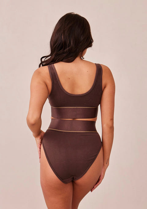 SUKIRIYA Women's lace briefs sexy panties with cage back (Chocolate Brown,  S) at  Women's Clothing store