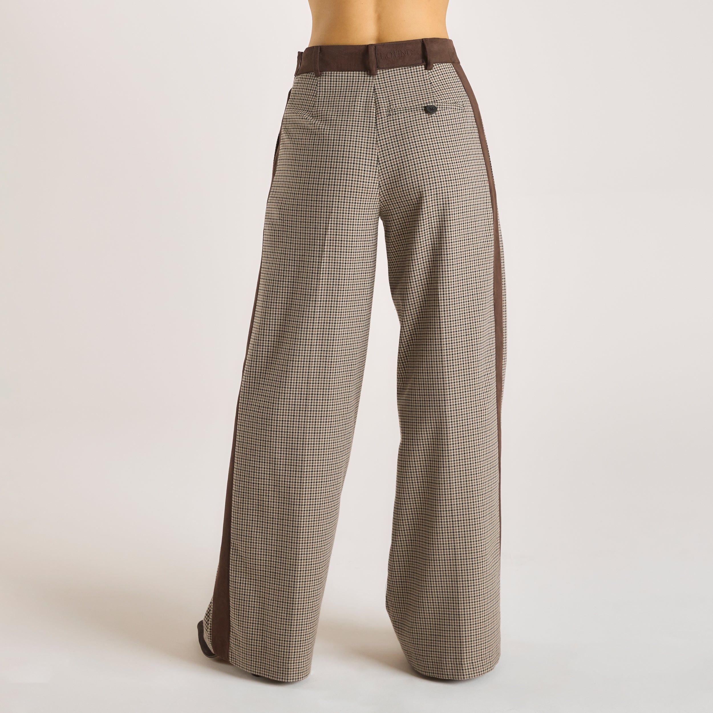 Houndstooth Trousers Brown