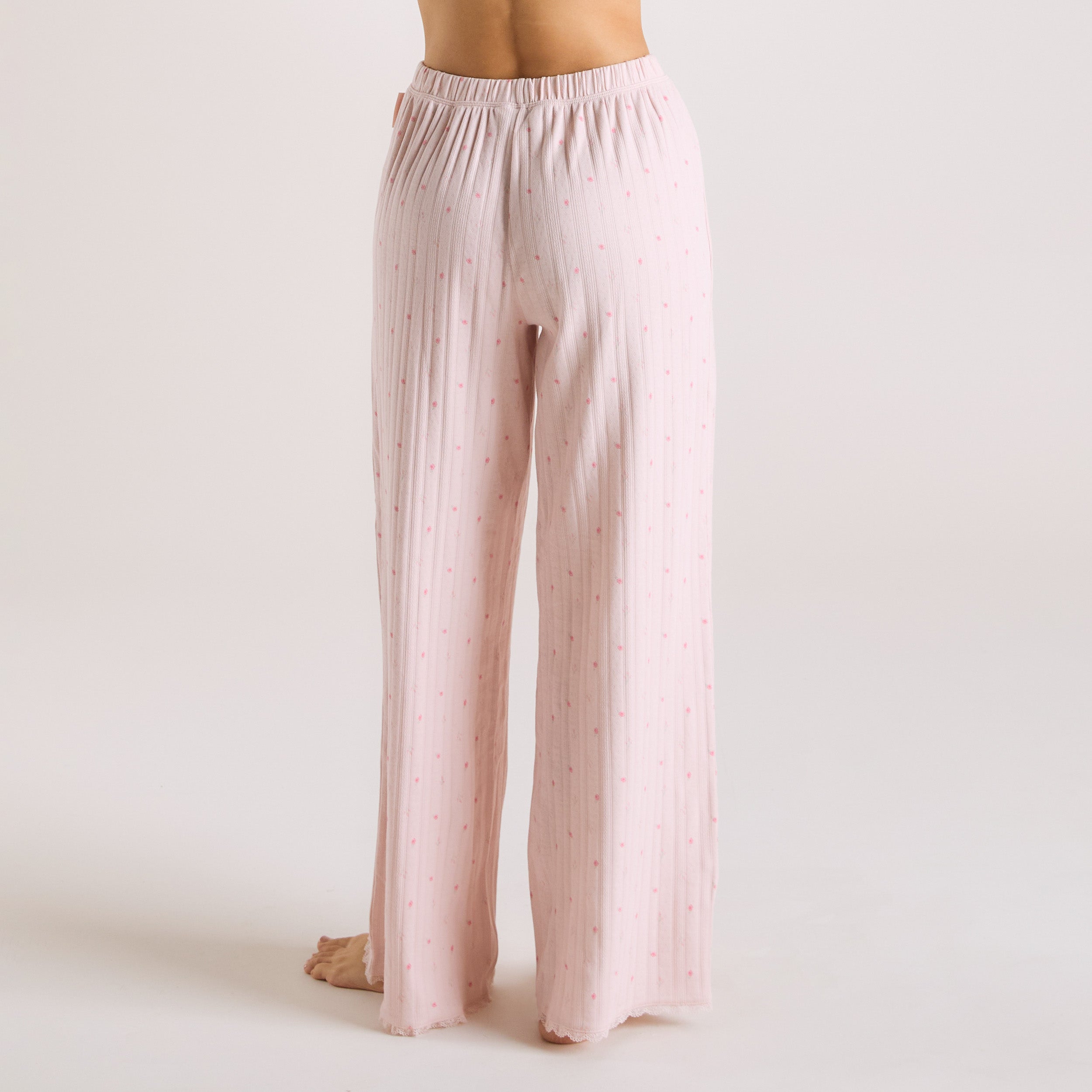 Pointelle Pyjama Bottoms | Pointelle Pyjama Bottoms - Pink Floral