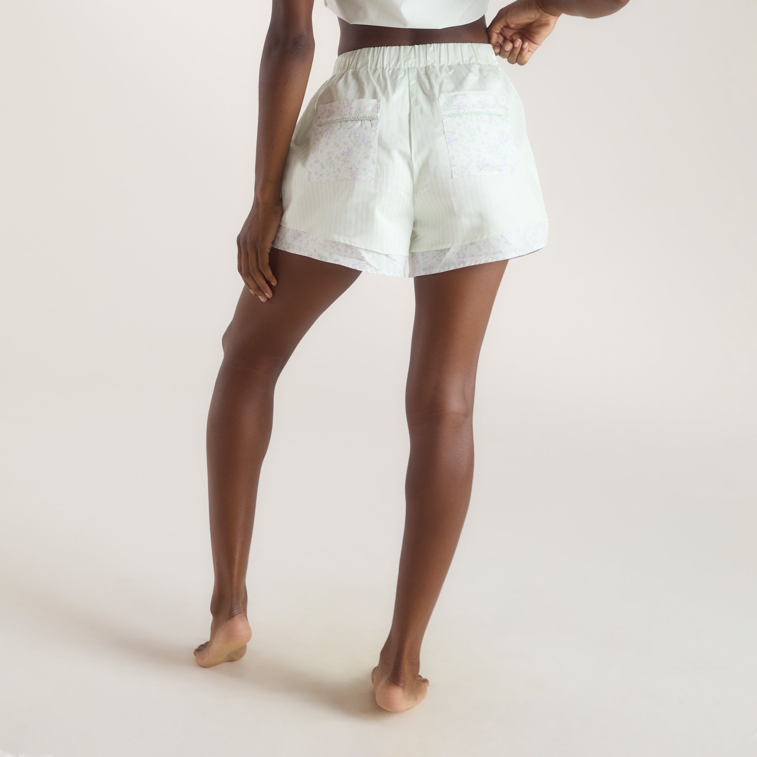 Bloom & Stripe Pyjama Shorts | Bloom & Stripe Pyjama Shorts - Sage