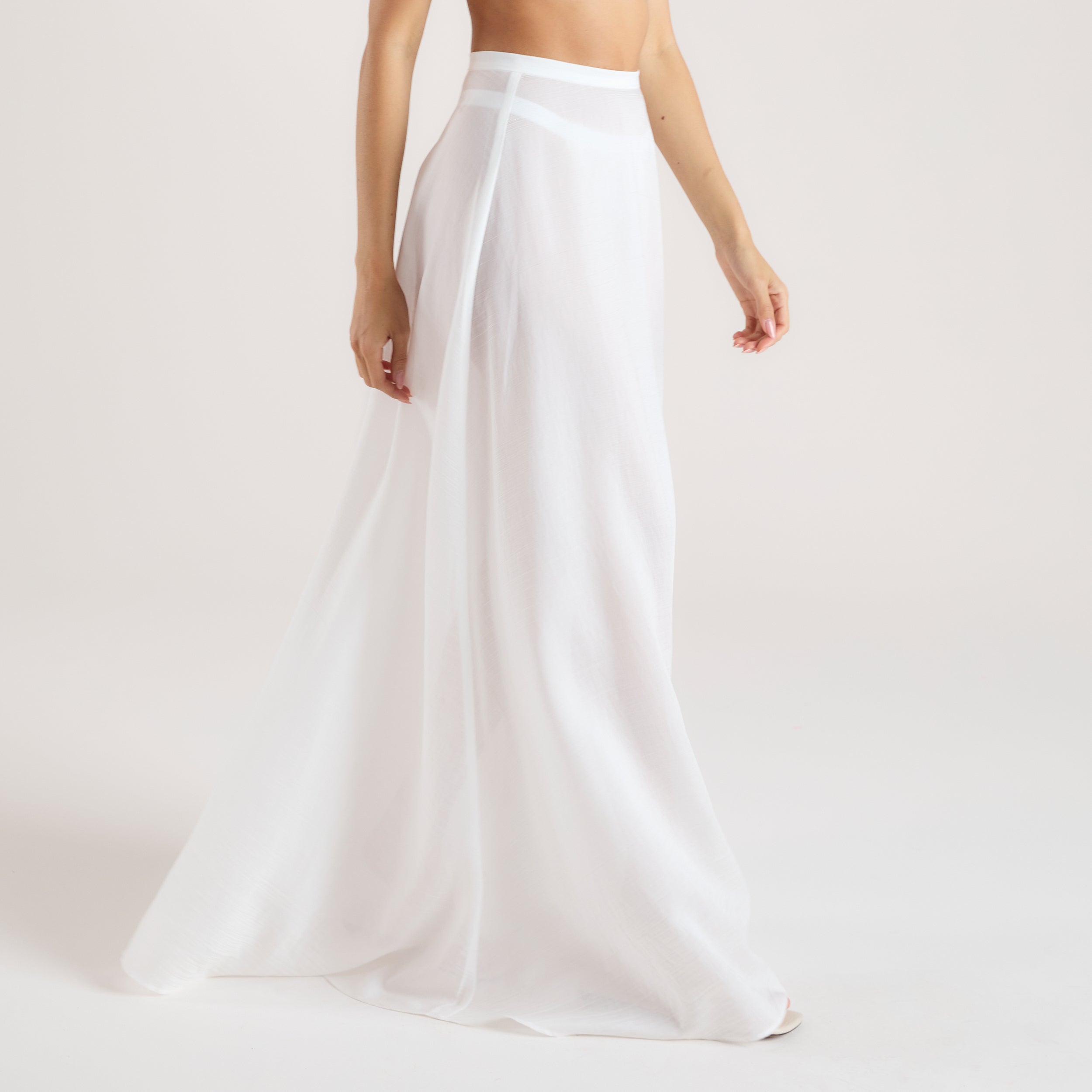 Sheer Maxi Skirt - White alternate