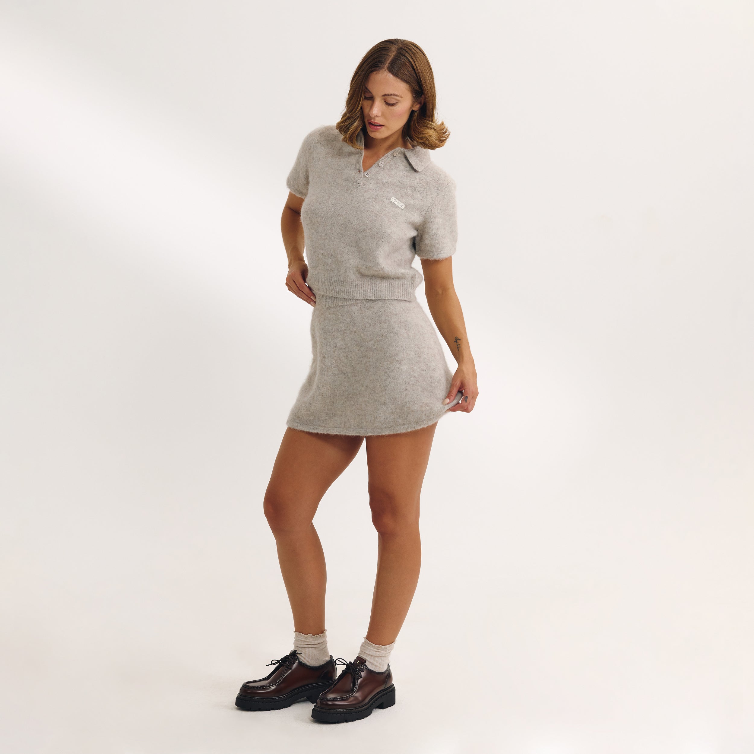 Knitted Mini Skirt | Knitted Mini Skirt - Mink