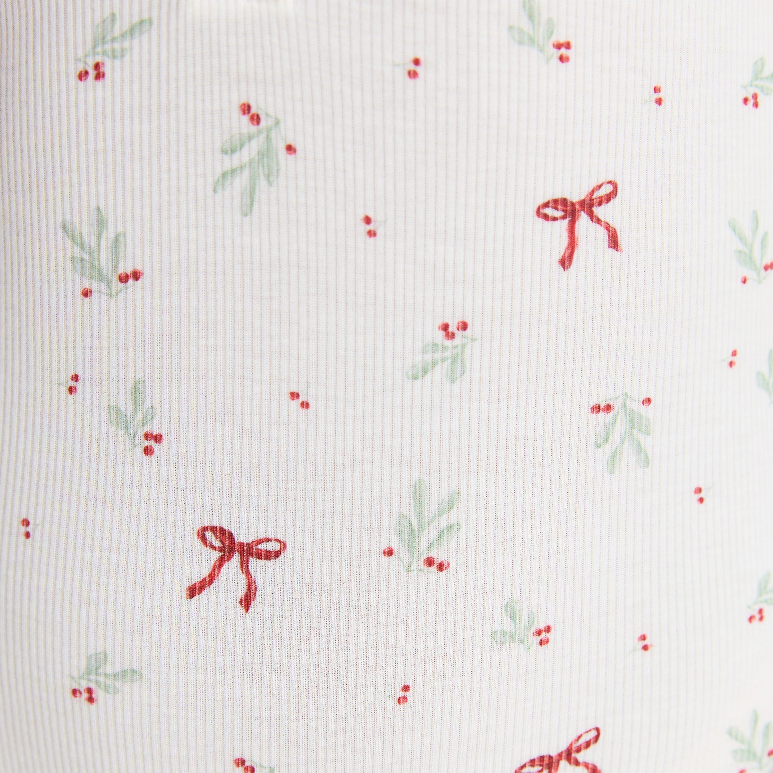 Mistletoe Ribbed Romper | Mistletoe Ribbed Romper - Bow Print