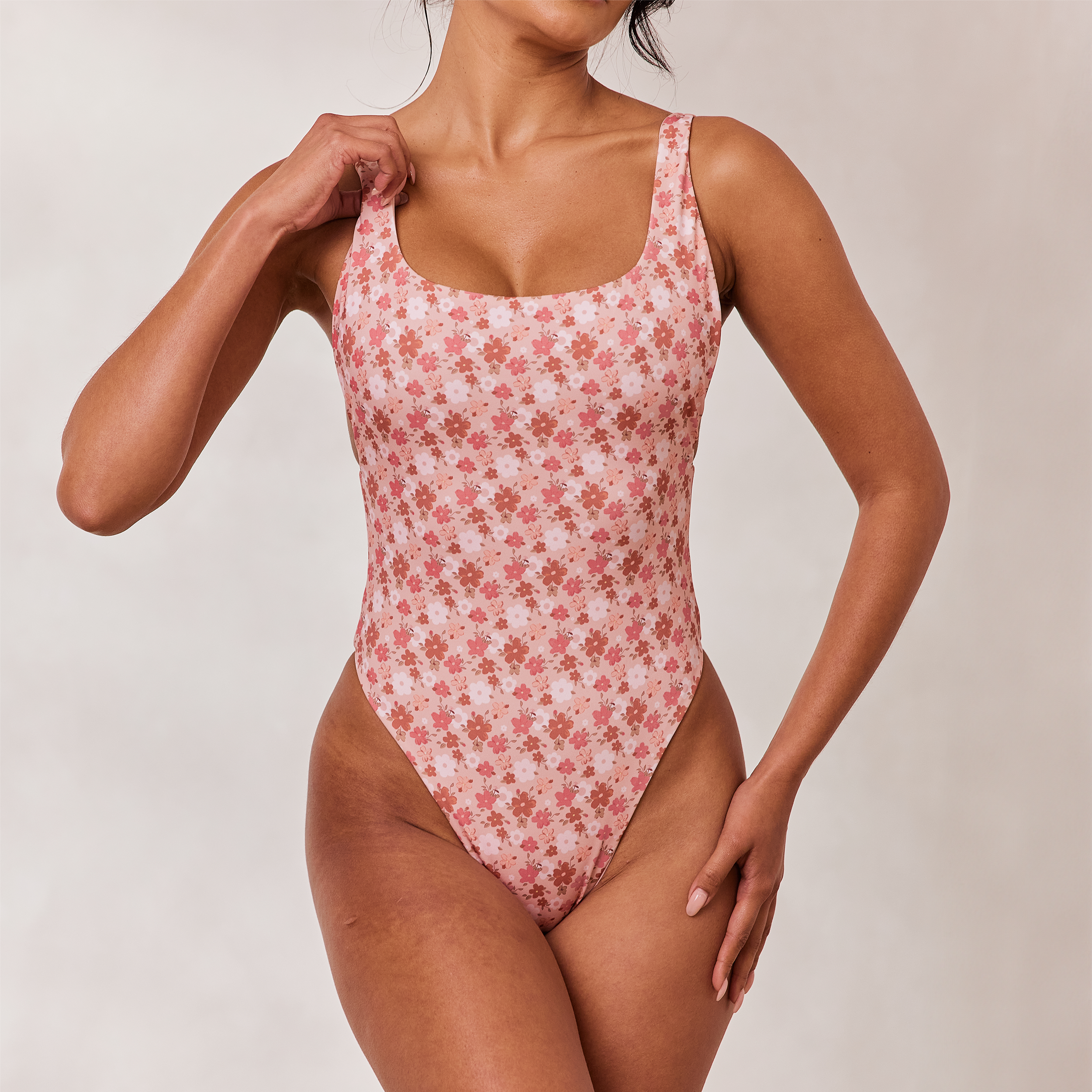 Reversible High Leg Swimsuit | Reversible High Leg Swimsuit - Pink/Floral