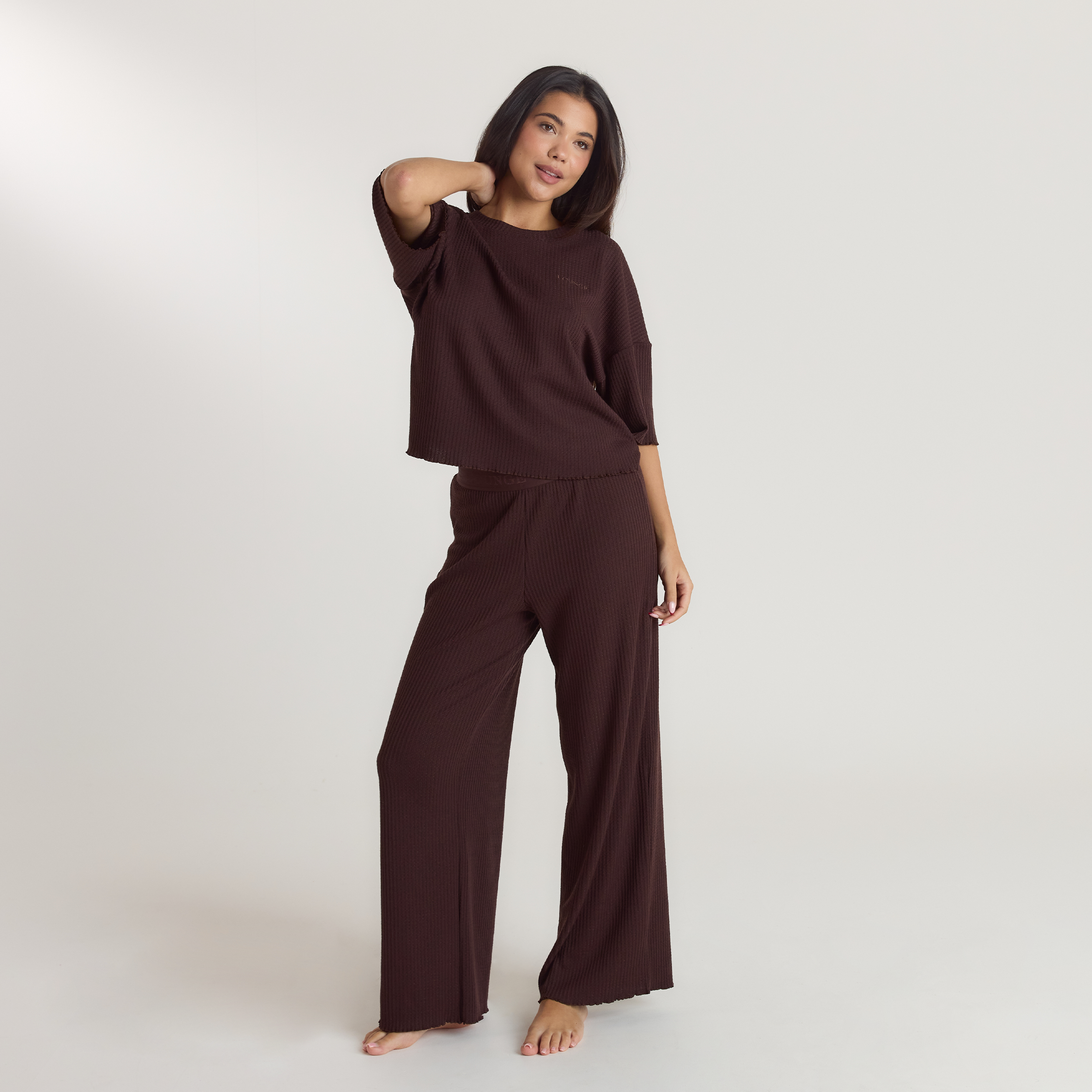 Soft Waffle Pyjama Bottoms | Soft Waffle Pyjama Bottoms - Dark Chocolate