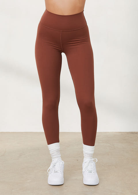 Pull & Bear High Waisted Second Skin Leggings In Taupe - Part Of A