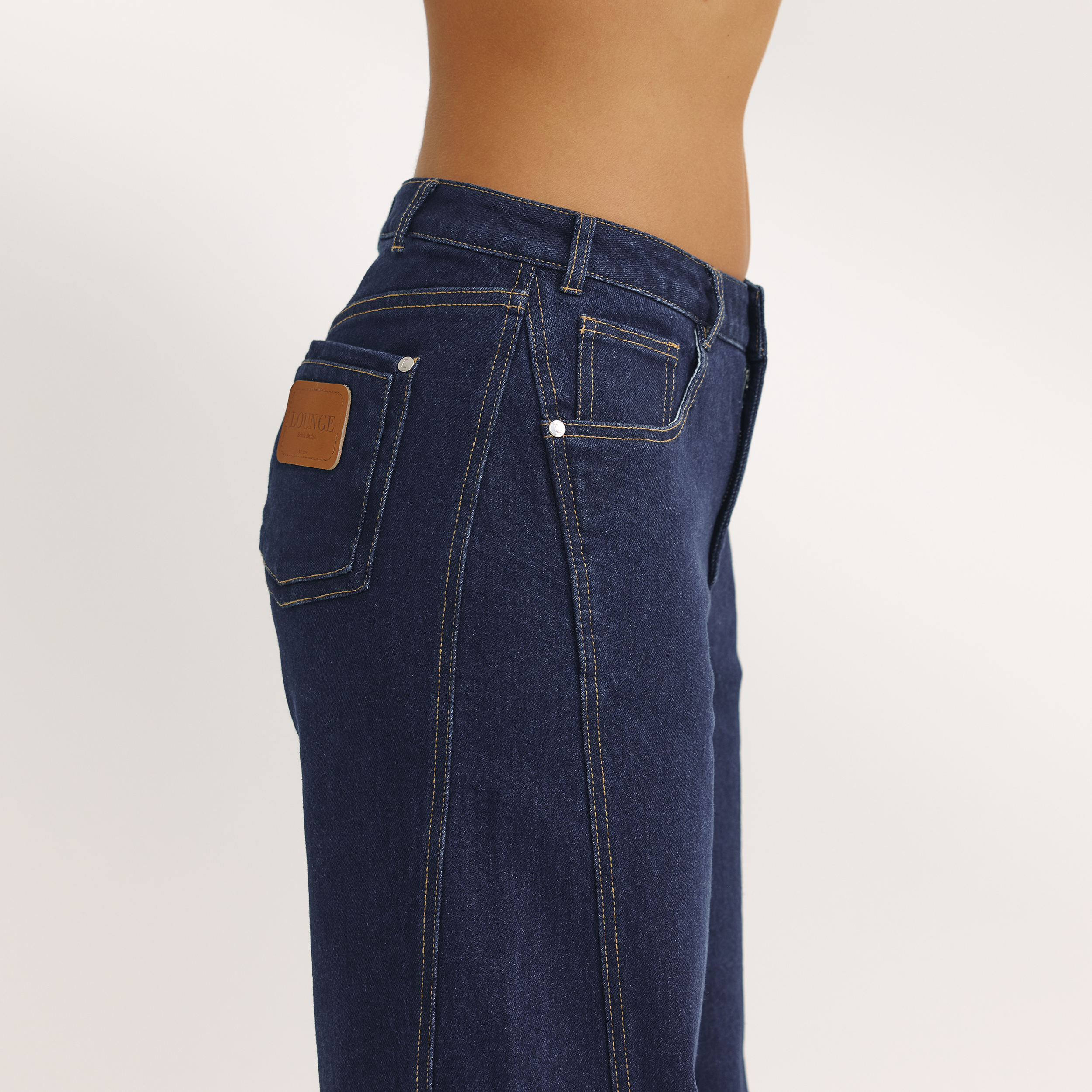 Dipped-Waist Wide-Leg Jeans | Dipped-Waist Wide-Leg Jeans - Indigo Blue