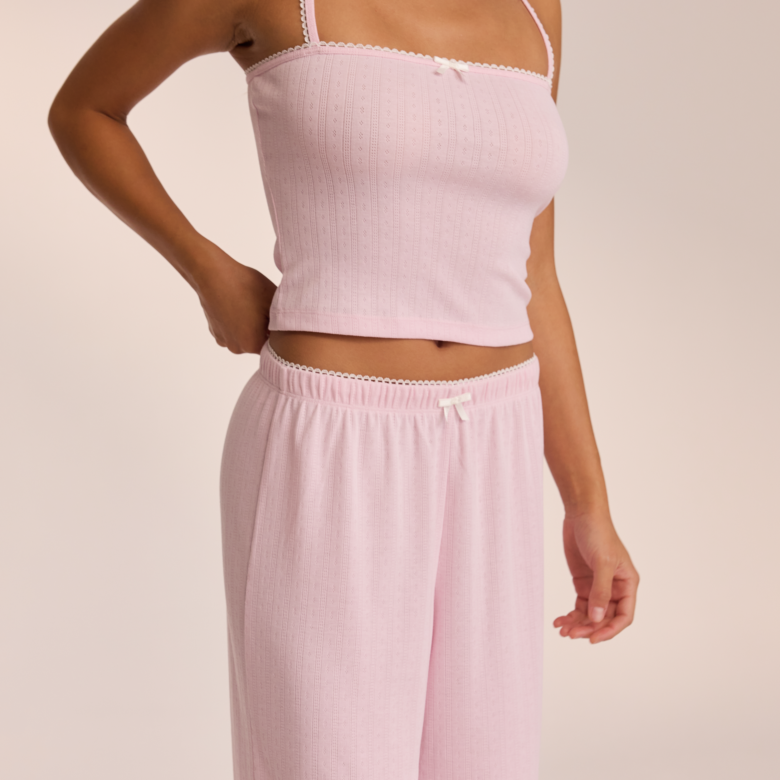Pointelle Pyjama Bottoms Pink