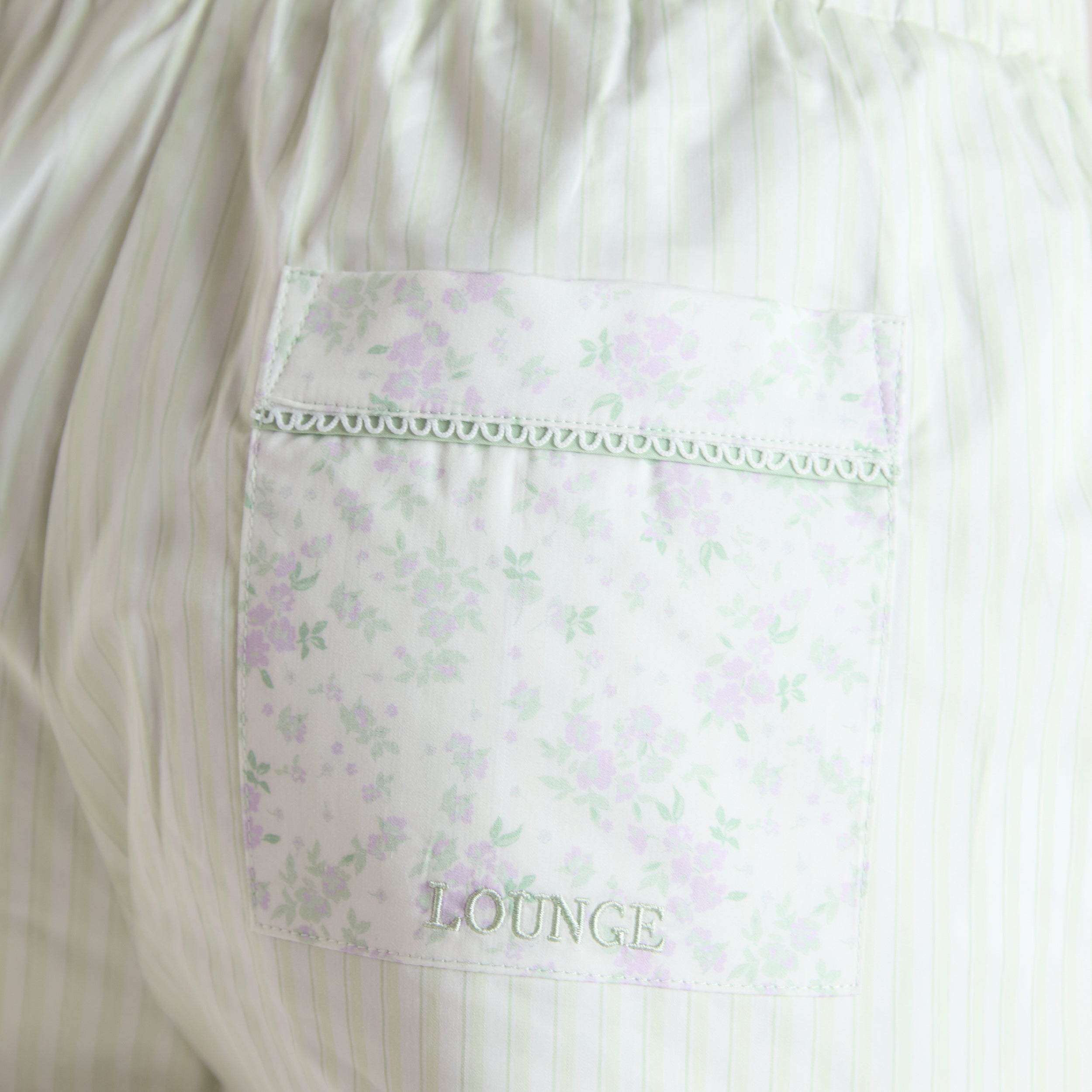 Bloom & Stripe Pyjama Shorts | Bloom & Stripe Pyjama Shorts - Sage