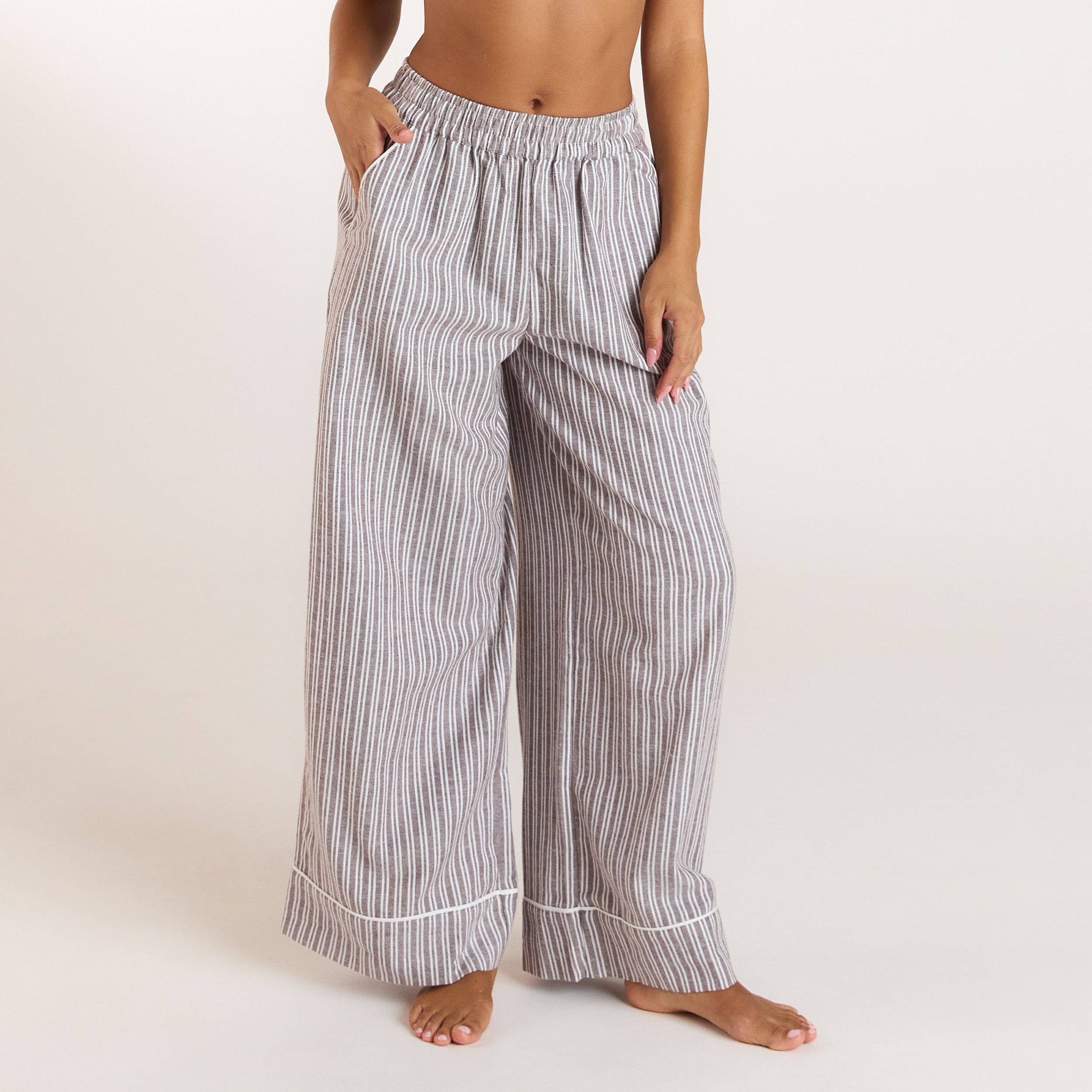 Stripe Pyjama Bottoms - Chocolate
