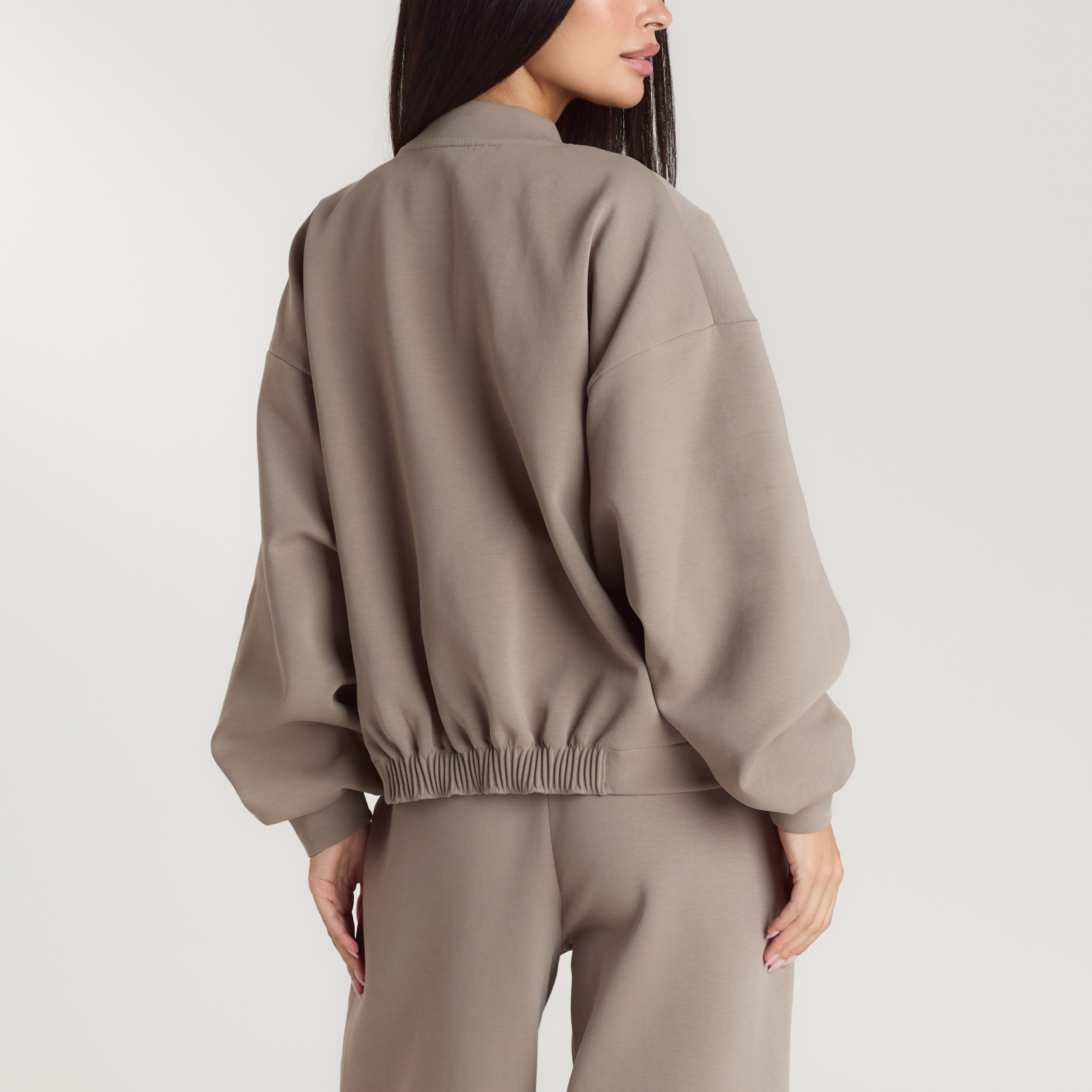 Neoprene Bomber Jacket | Neoprene Bomber Jacket - Taupe