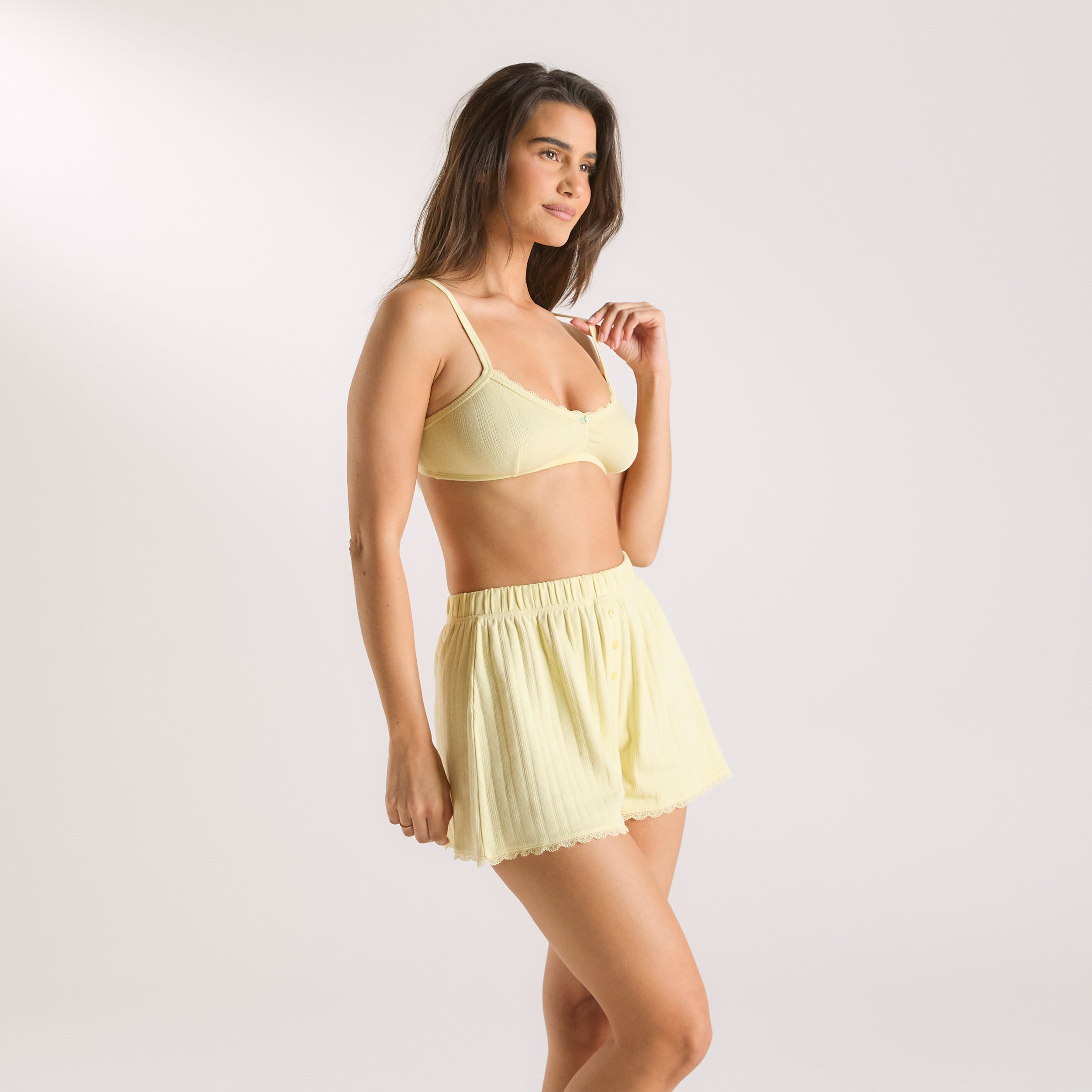 Pointelle Bralette | Pointelle Bralette - Buttercup Yellow